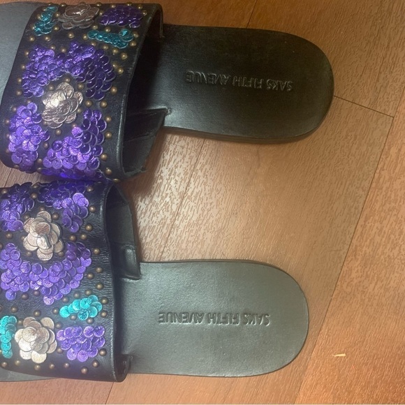 Saks Fifth Avenue Leather Sandals - Picture 8 of 8